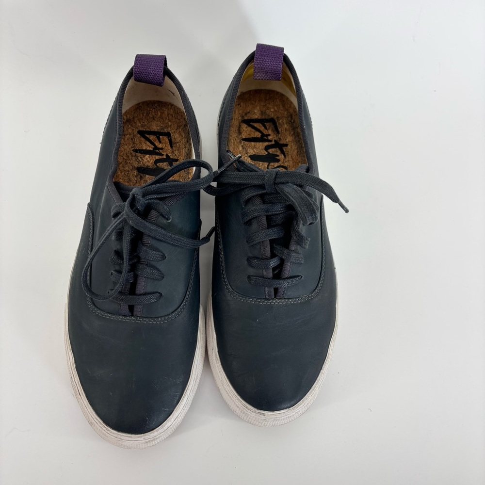 Eytys "Mother" Navy Blue Platform Nobuck Leather Chunky Sneakers women’s size 10